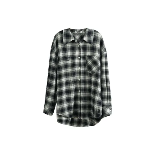 Olrain Shirts Women's Black/White Plaid