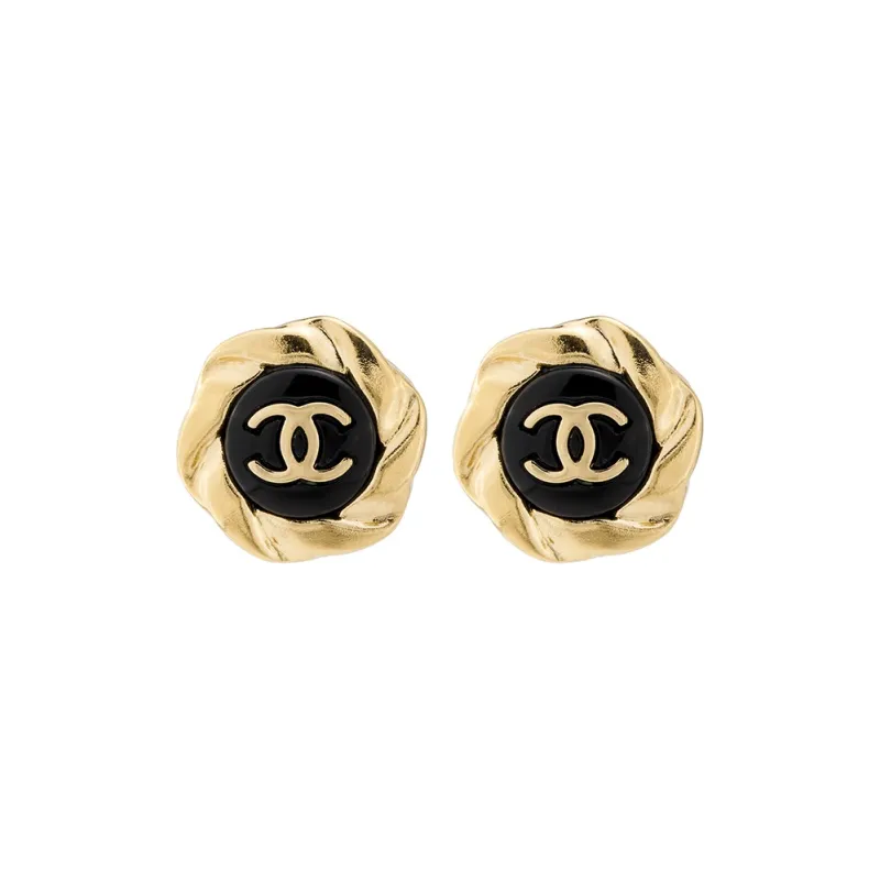 CHANEL Metal Stud Earrings Women's Gold-0