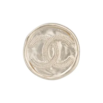 CHANEL Round Cake Stud Earrings Women's Gold