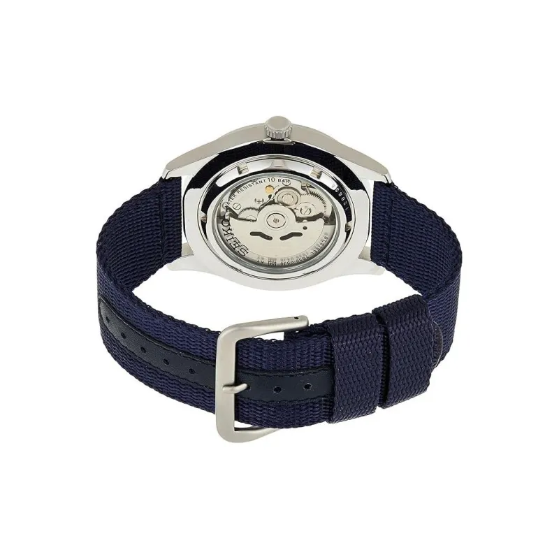 SEIKO 5 Collection Automatic Mechanical Movement Nylon Strap Watch Men's Watches Blue Dial SNZG11K1-2