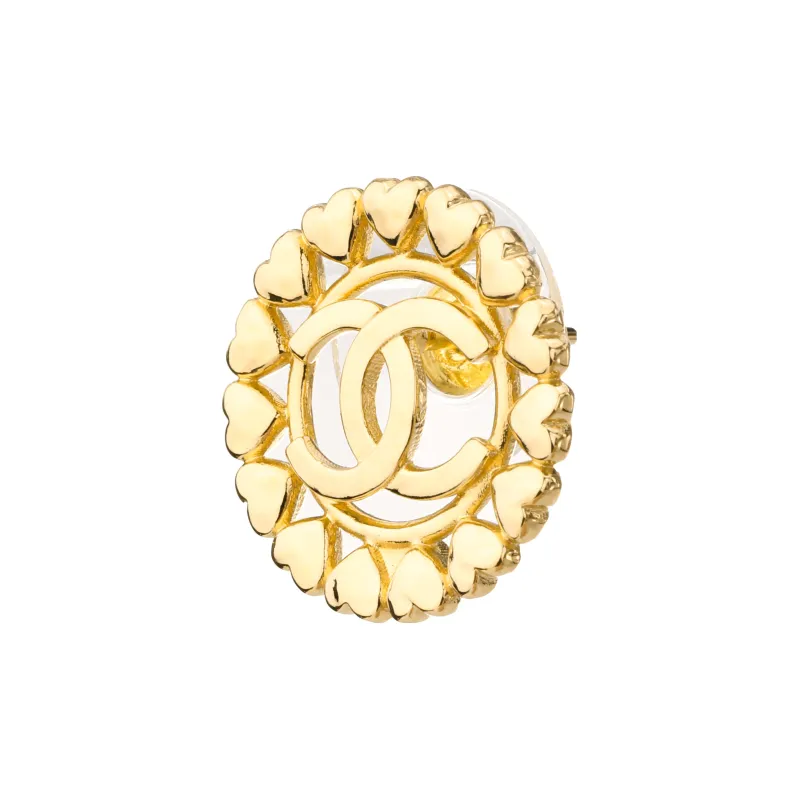 CHANEL Metal Stud Earrings Women's-1