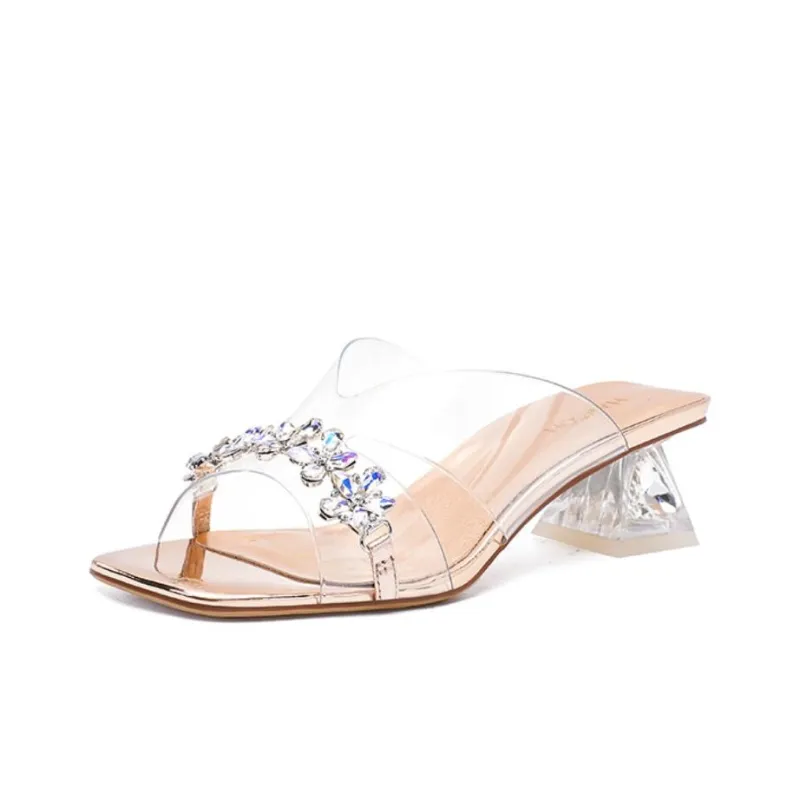 HARSON Slide Slippers Women's Champagne/Silver-1