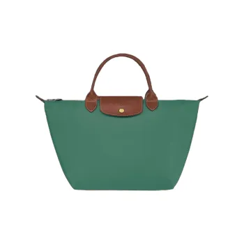 LONGCHAMP Le Pliage Polyamide Canvas With Leather Trim Dumpling Bag Handbag Medium Size Women's Sage