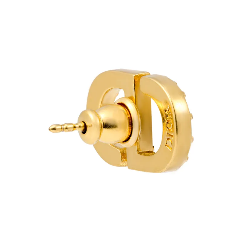 DIOR Stud Earrings Women's Gold-3