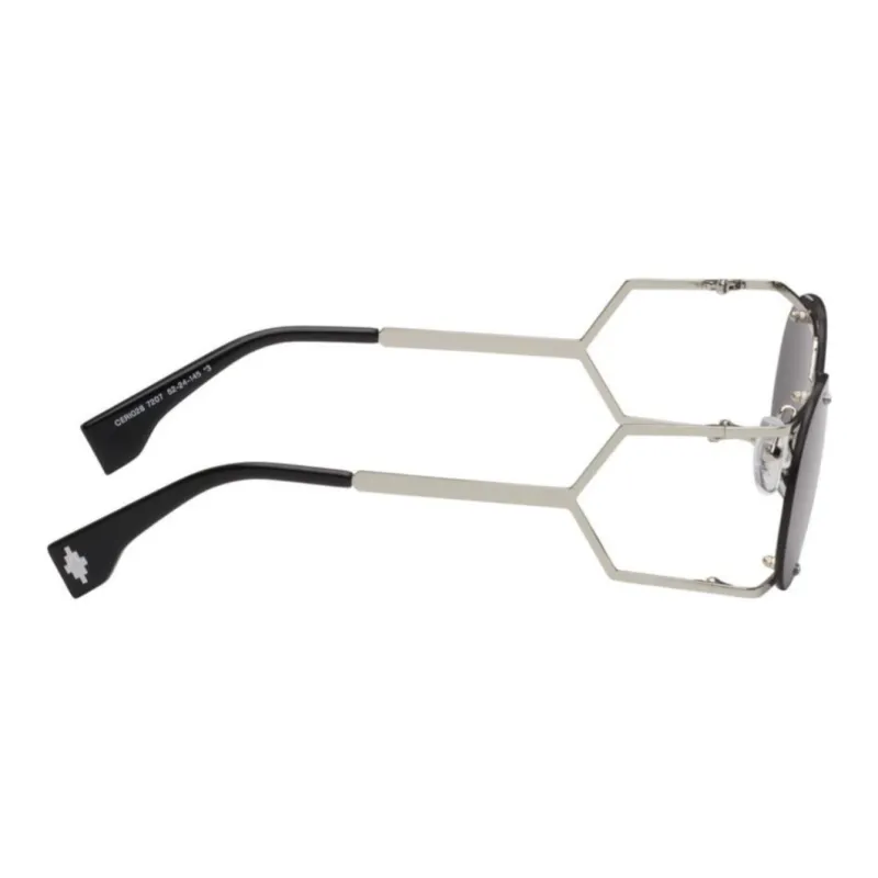 MARCELO BURLON COUNTY OF MILAN Acetate Irregular Shape Sunglasses Men's Silver-2