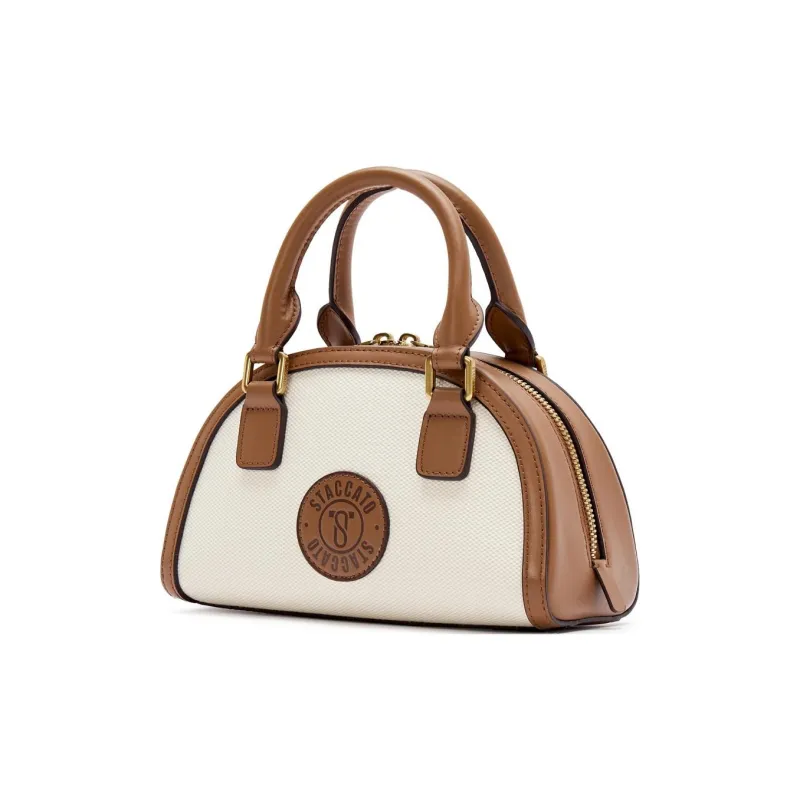Staccato Fabric With Cow Leather Minimalist Style, Elegant And Large Capacity Crossbody Handbag Regular Women's-9