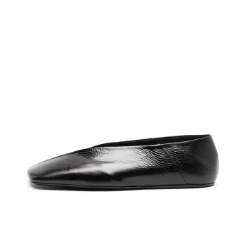JIL SANDER Square-toe Leather Ballerina Shoes