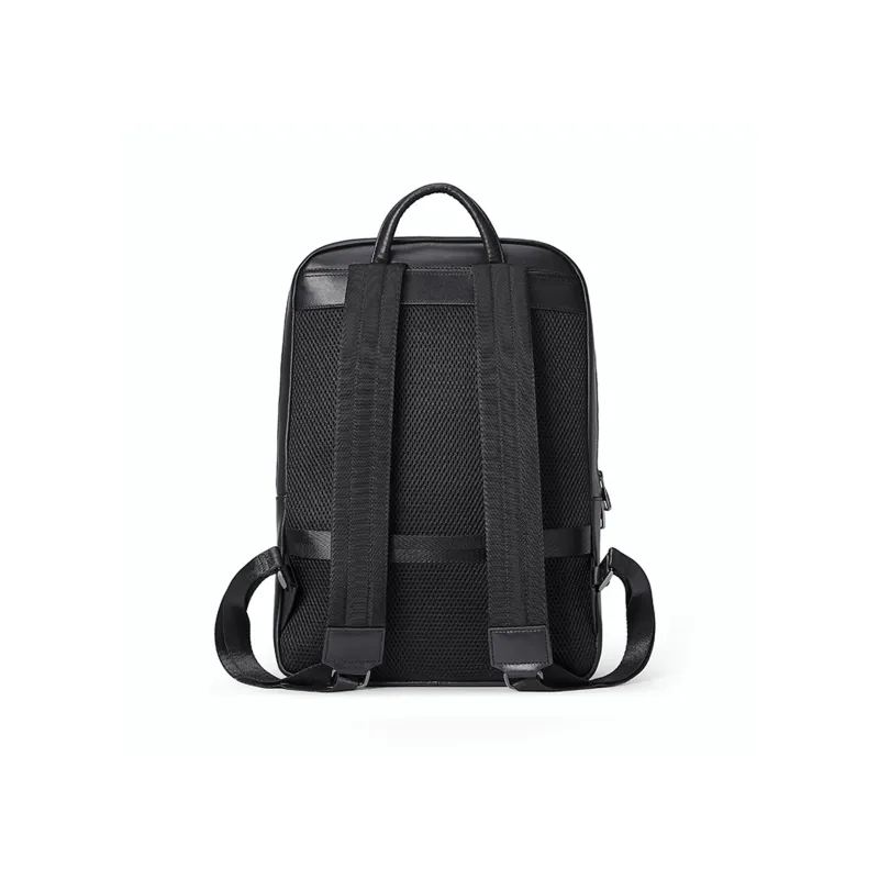 Playboy Cow Leather Backpack Men's Black-3