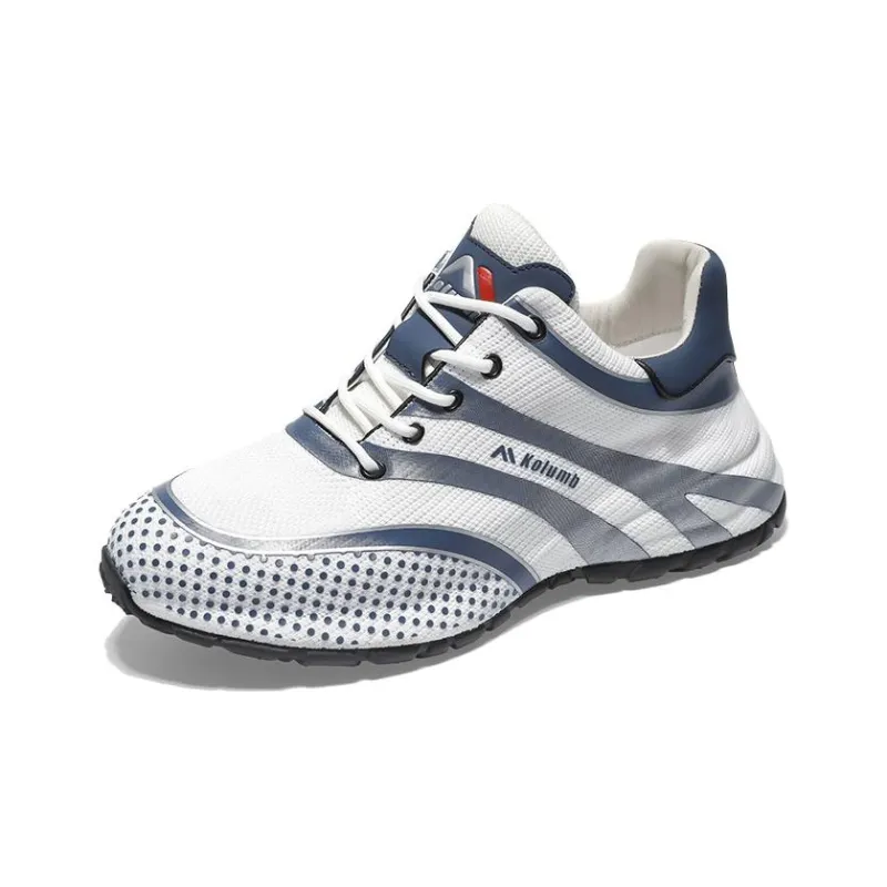 KOLUMB KOLUMB Cushioning Anti Slip Wear Resistant Breathable Moisture Wicking Low Top Casual Shoes Men's White Blue-1