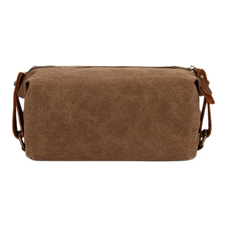 G-FAVOR Canvas Canvas Bag Clutch Handbag Toiletry Bag Small Size Unisex Khaki/Black/Coffee/Army Green/Coral Cyan-2