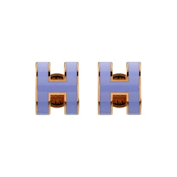 HERMES Stud Earrings Women's Lilac