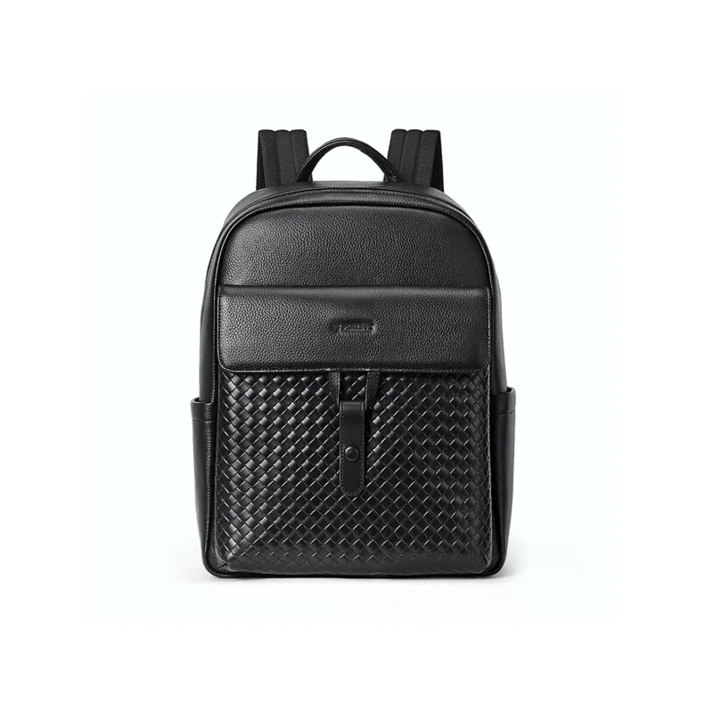 Playboy Cow Leather Backpack Men's Black-1