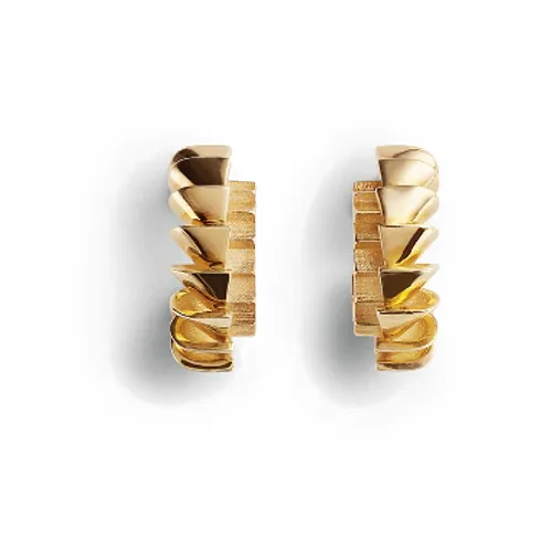 Bottega Veneta 925 Sterling Silver With 18K Gold Stud Earrings Women's Gold-1