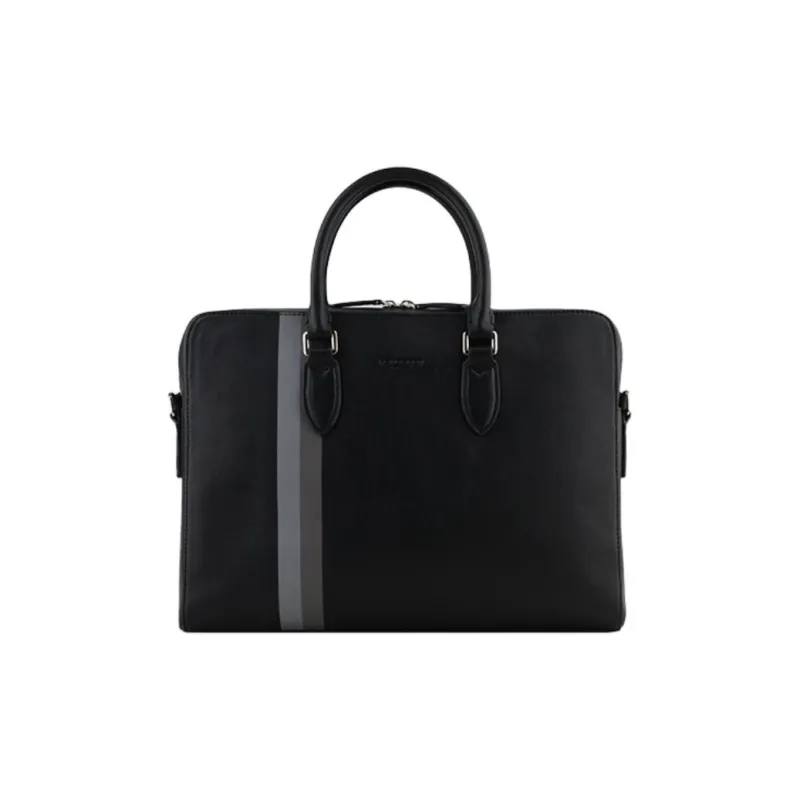 POURCHET Cow Leather Crossbody Handbags Medium Size Men's Black-0