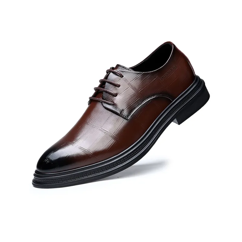 MUSNODO Dress Shoes Men Low Top Black/Brown-5