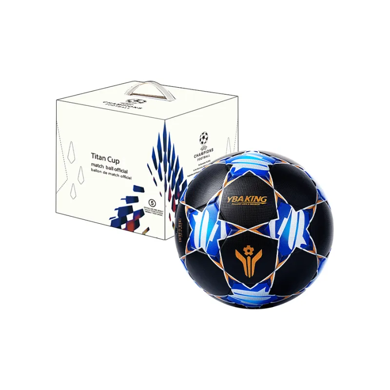 WADE x YBAKING Size 5 Ball Soccer TPU Seamless Thermal bonding Unisex Black White-4