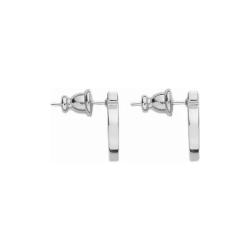 Ferragamo Gancini Stud Earrings Women's Gray-1