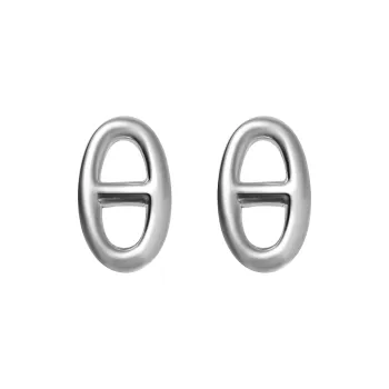 HERMES 925 Sterling Silver Stud Earrings Women's