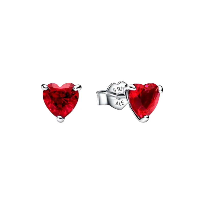 Pandora 925 Sterling Silver Glass Stud Earrings Women's-0