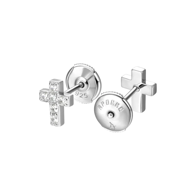 APORRO 925 Sterling Silver Stud Earrings Unisex-1