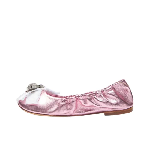 Casadei Queen Bee Leather Ballerina Shoes