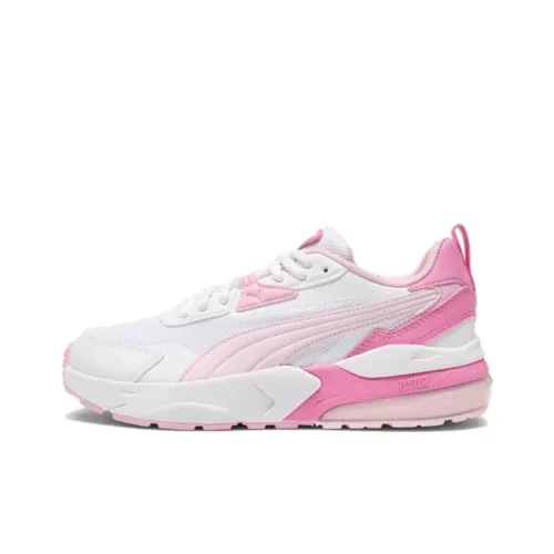 PUMA Vis2k Cushioning Wear-Resistant Low-Top Casual Shoes Women's White Pink