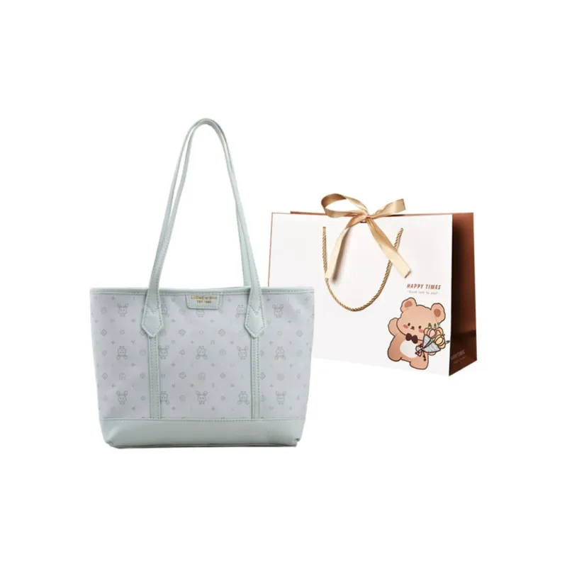 ERANGBEAR PU Leather Tote Bag Shopping Bag Shoulder Bag Regular Women's White/Pink/Green-14