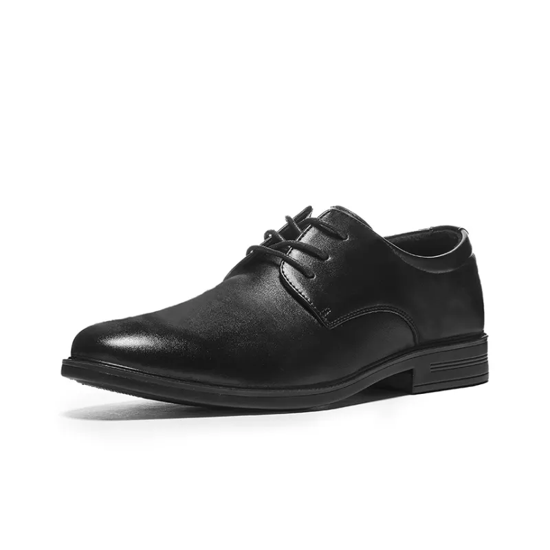 Warrior Business Formal Leather Shoes Men's Pure Black-1