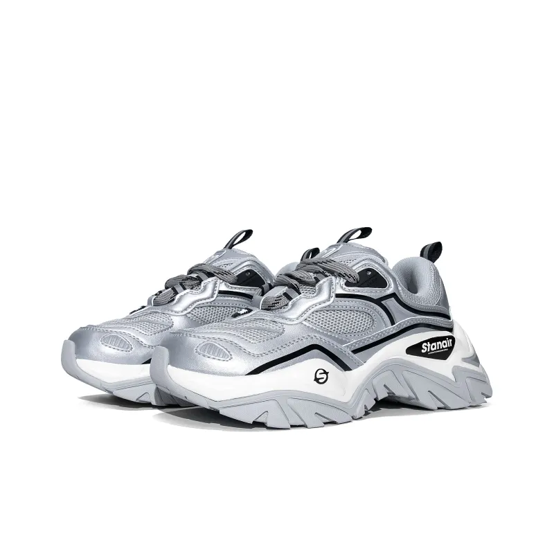 STANAIR Chunky Sneakers Women's Low Top Gray/White/Pink-2
