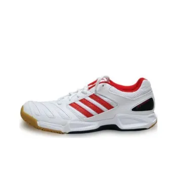Adidas BT Feather Team Cushioning Wear Resistant Low Top Badminton Shoes Unisex Red White