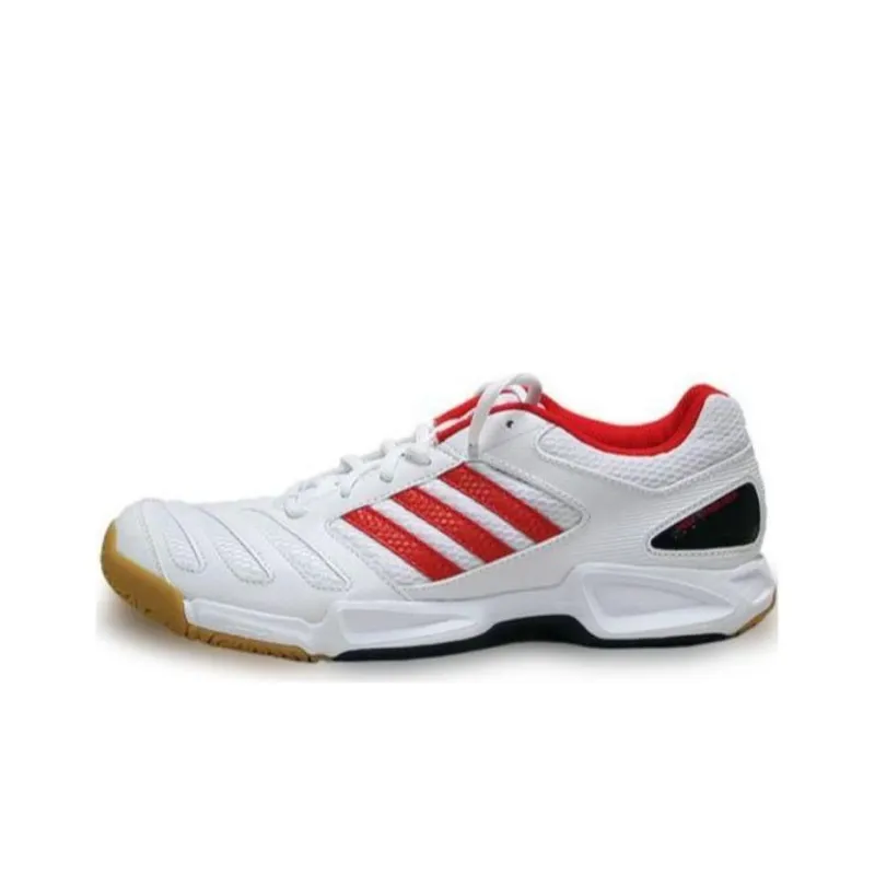 Adidas BT Feather Team Cushioning Wear Resistant Low Top Badminton Shoes Unisex Red White-0