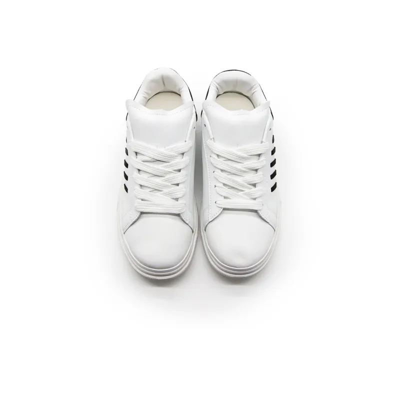 I'm Shopping Campus Style White Sneakers Lightweight And Breathable Low Top Casual Skateboard Shoes Unisex White-2