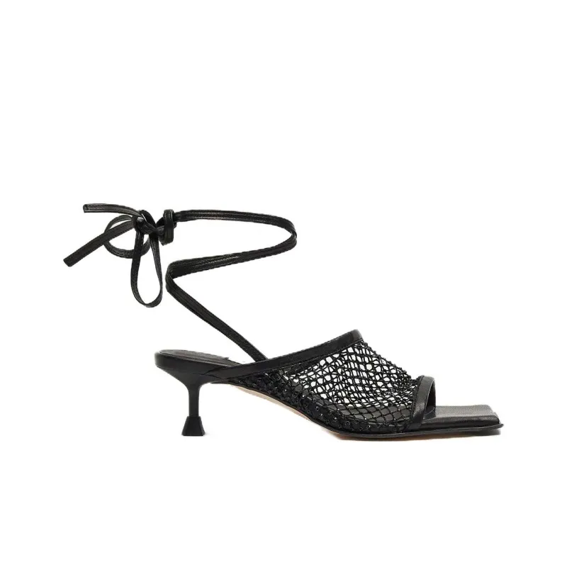 MIISTA Strap Sandals 5cm Women's Black-1
