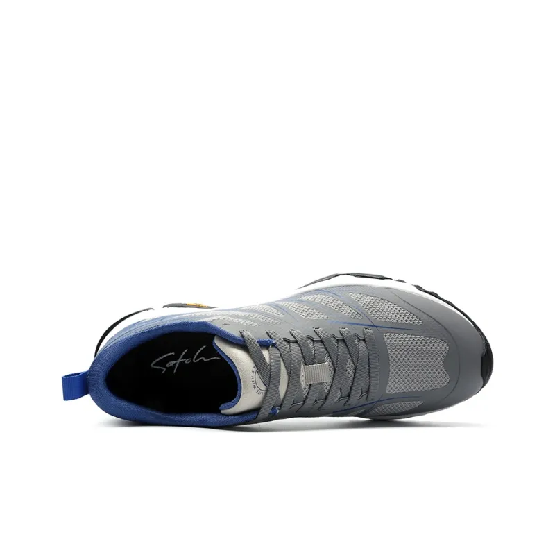 Satchi Cushioned Breathable Slip Resistant Low Top Casual Shoes Men's Gray Blue 4CM-3