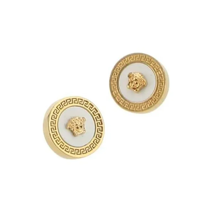 VERSACE Medusa Enamel Stud Earrings-0