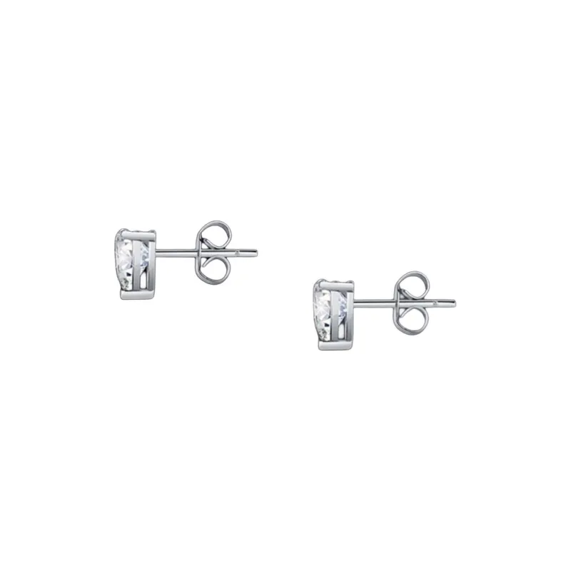 CHIARA FERRAGNI Brass Zircon Stud Earrings Women's Silver-1