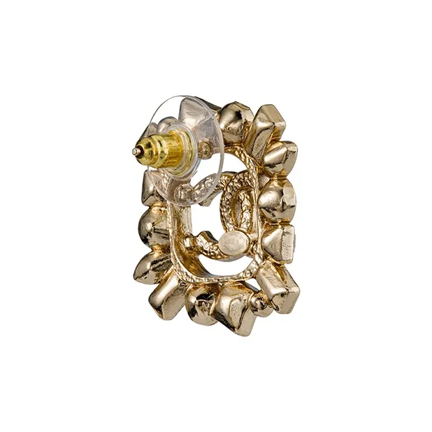 CHANEL Stud Earrings Women's Gold-2