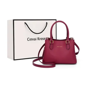 Simvay Clos Cow Leather With Synthetic Leather Tote One Shoulder Handbag Medium Size Women's Ecru/Blue/Black/Burgundy
