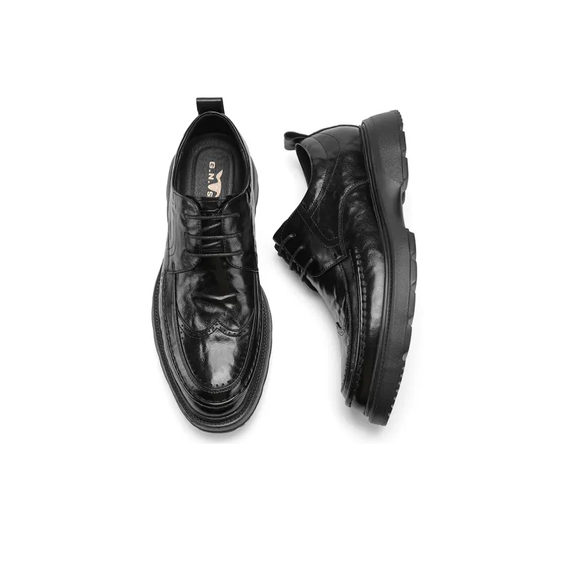 G.N.SHIJIA Dress Shoes Men Low Top Black/Brown-6