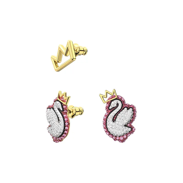 Swarovski Swan Stud Earrings Women's-1