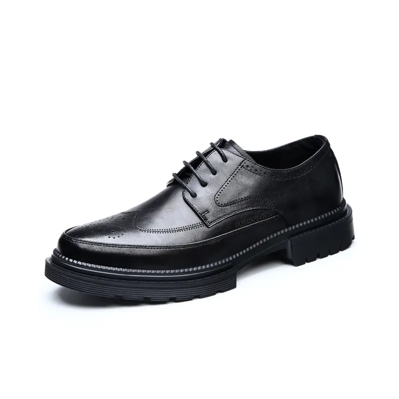 MUSNODO Dress Shoes Men Low Top Black/Brown-1