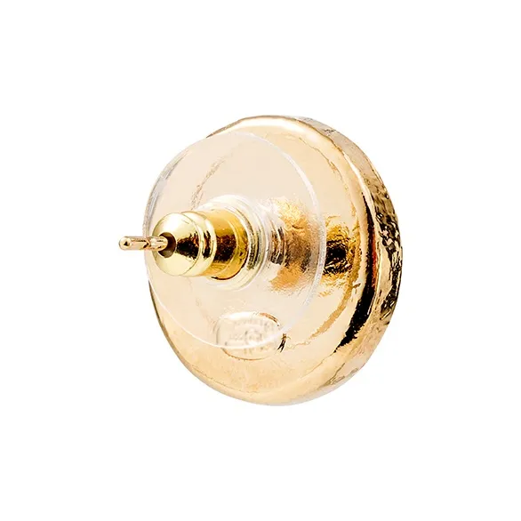 CHANEL Stud Earrings Women's Purple/Gold-2
