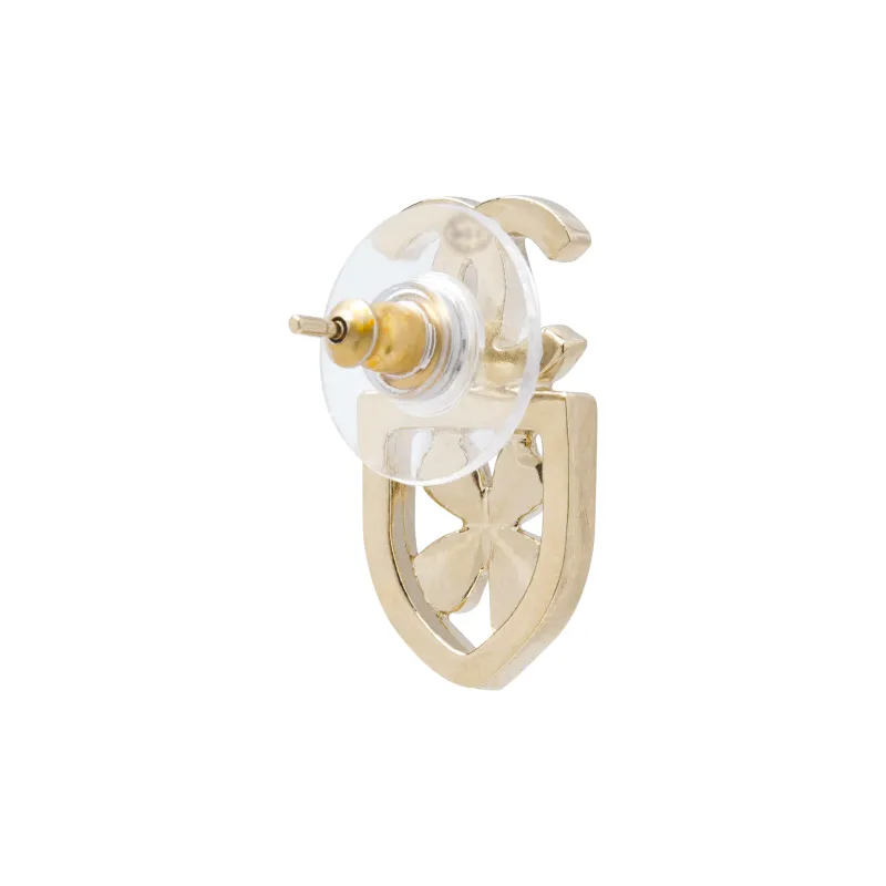 CHANEL Stud Earrings Women's Gold-2