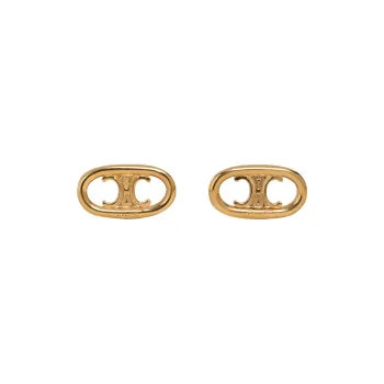CELINE Maillon Triomphe Studs In Yellow Gold