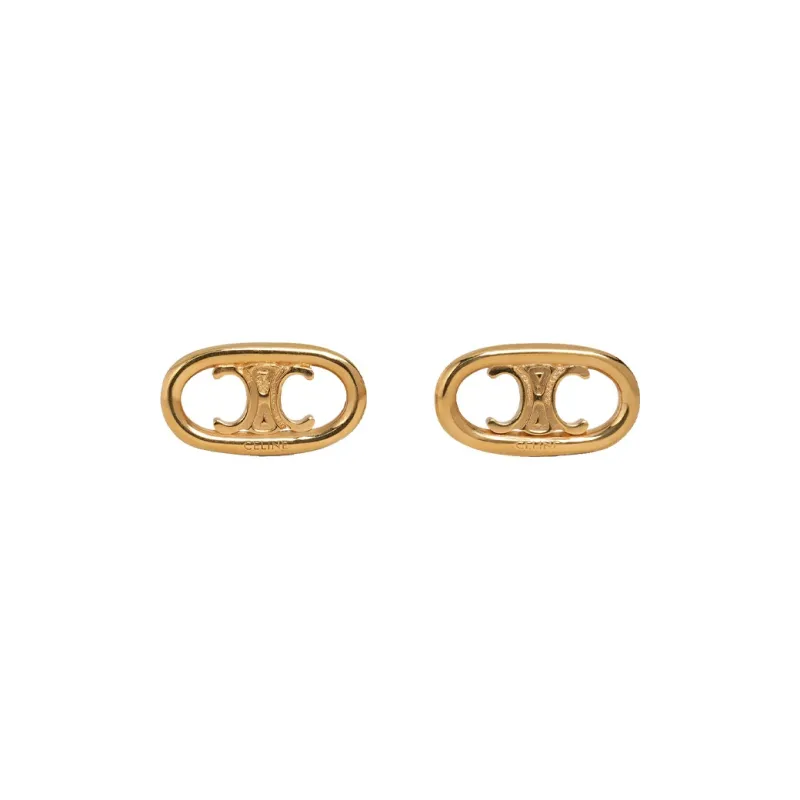 CELINE Maillon Triomphe Studs In Yellow Gold-0