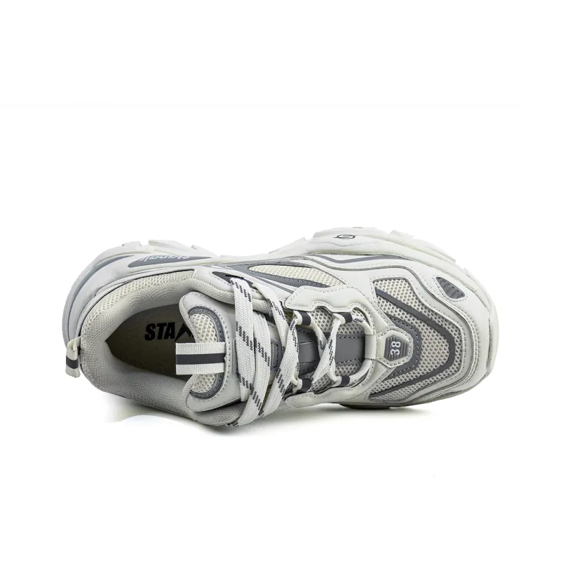 STANAIR Chunky Sneakers Women's Low Top Gray/White/Pink-9