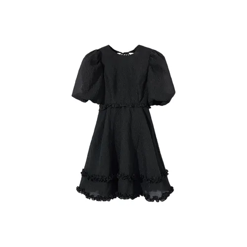 Ouyang Short-Sleeved Dresses Women's Black