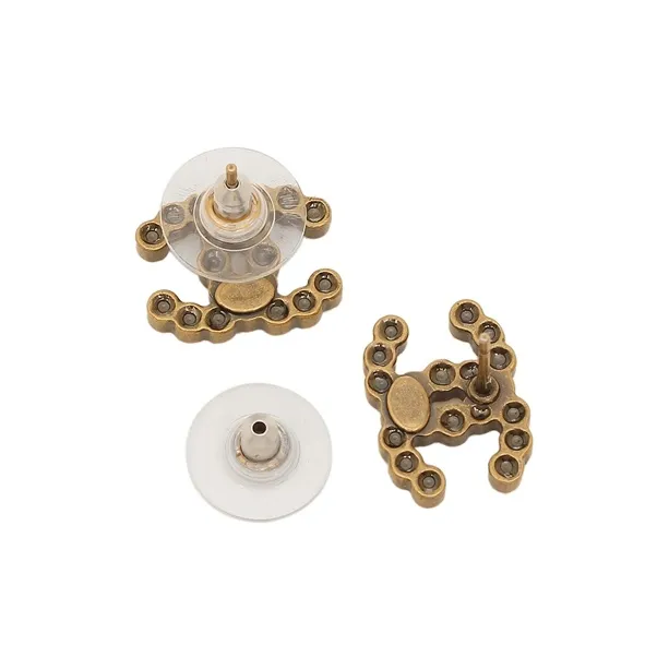 CHANEL Stud Earrings Women's-4