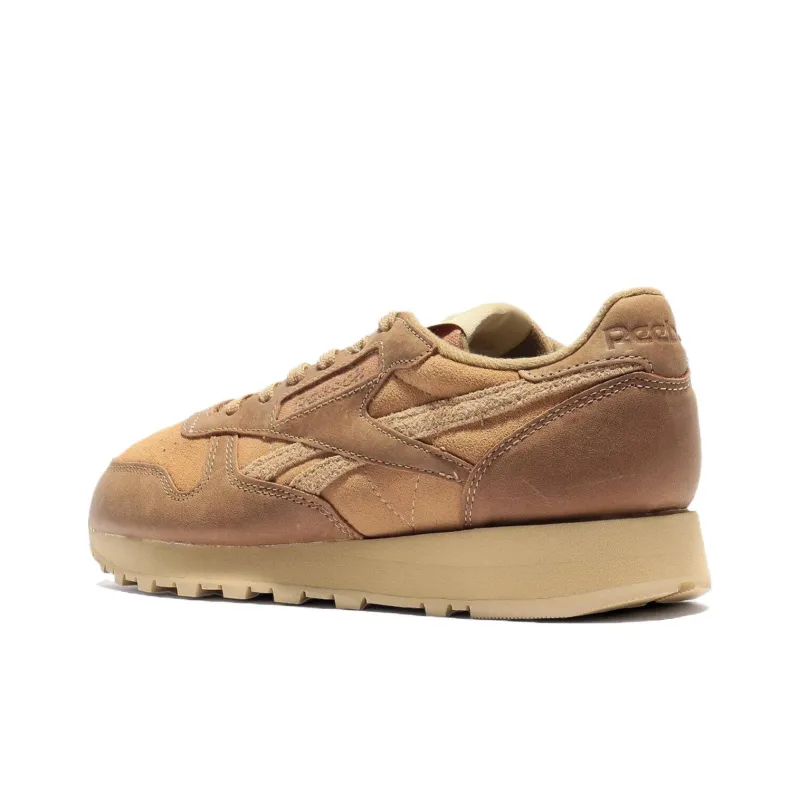 Reebok Classic Leather Shock Absorbers With Slip Resistant Features Low Top Running Shoes Unisex Umber-2