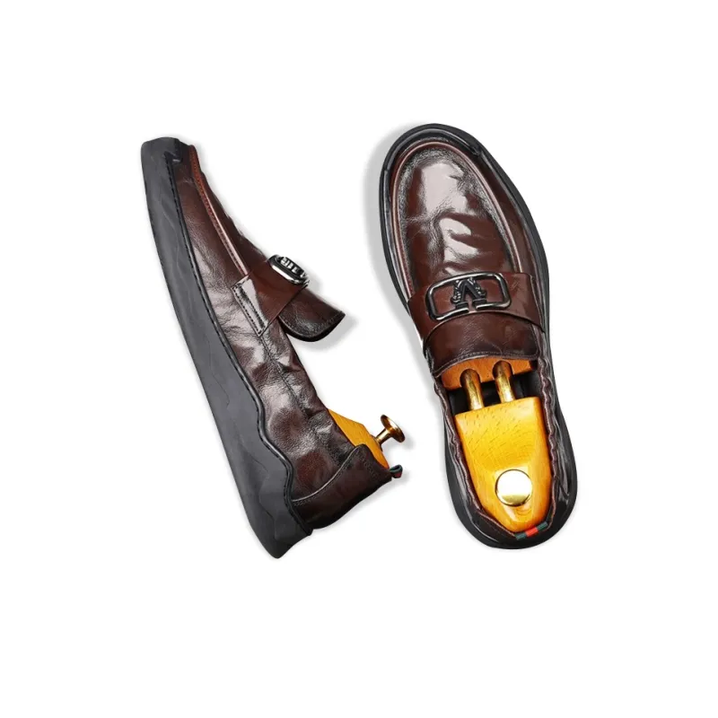 GZZ Dress Shoes Men Low Top Black-8